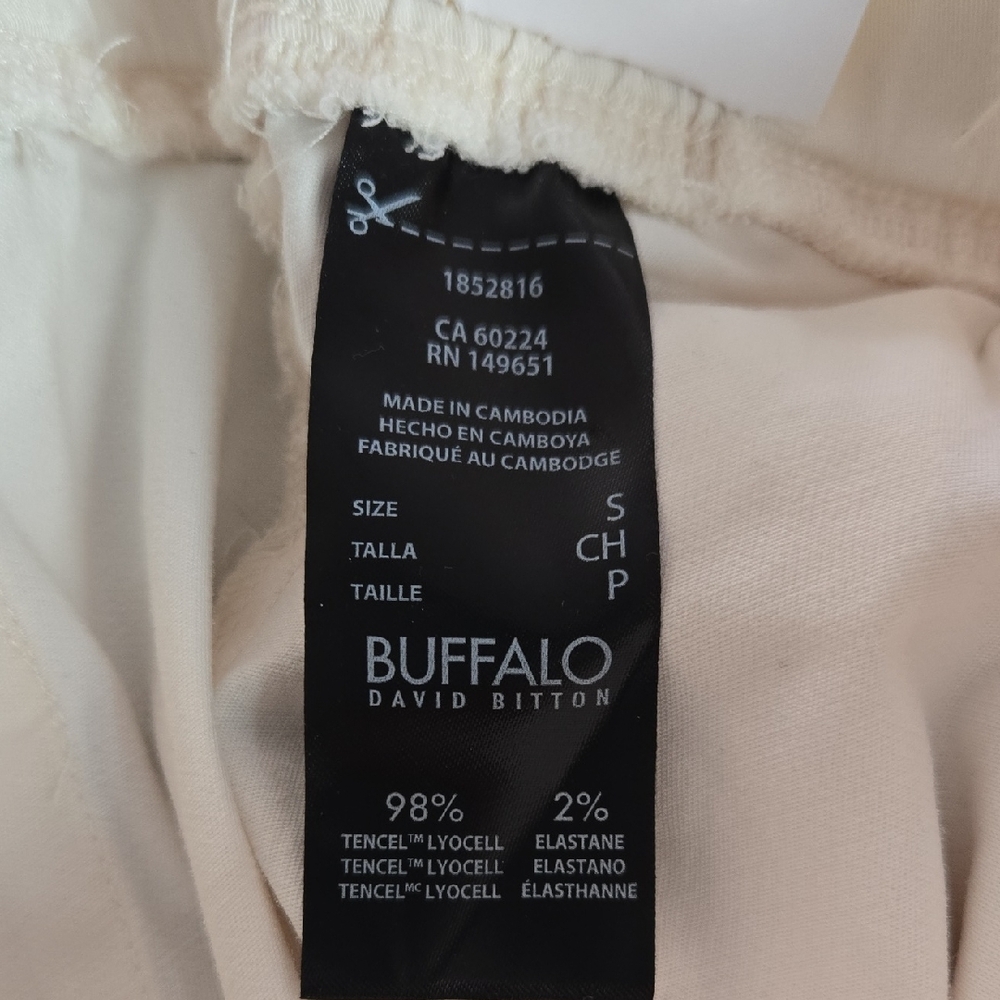 Buffalo David Bitton Women Small Cream Elastic Waist Patch Pocket Pull-On Jogger - Picture 10 of 16